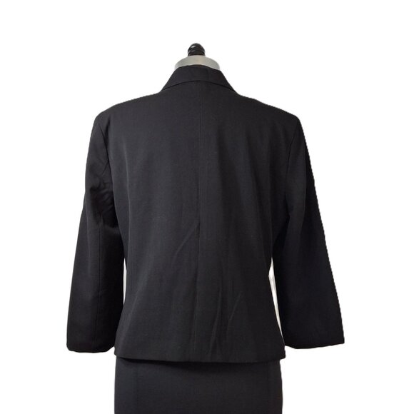 Vintage Womens Black Cropped Blazer Plus Sz 16 Petite Lined Office Smart - Picture 4 of 8